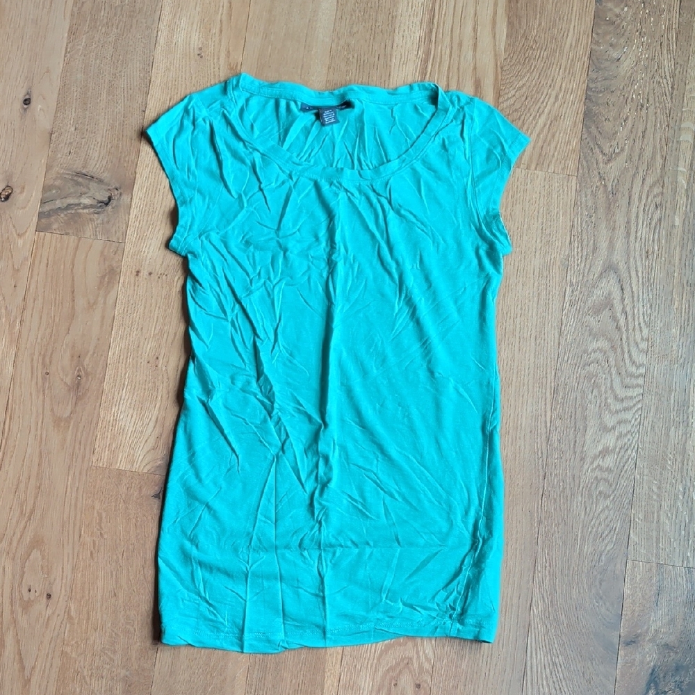 A Pea in the Pod Teal Scoop Neck Cap Sleeve Tank